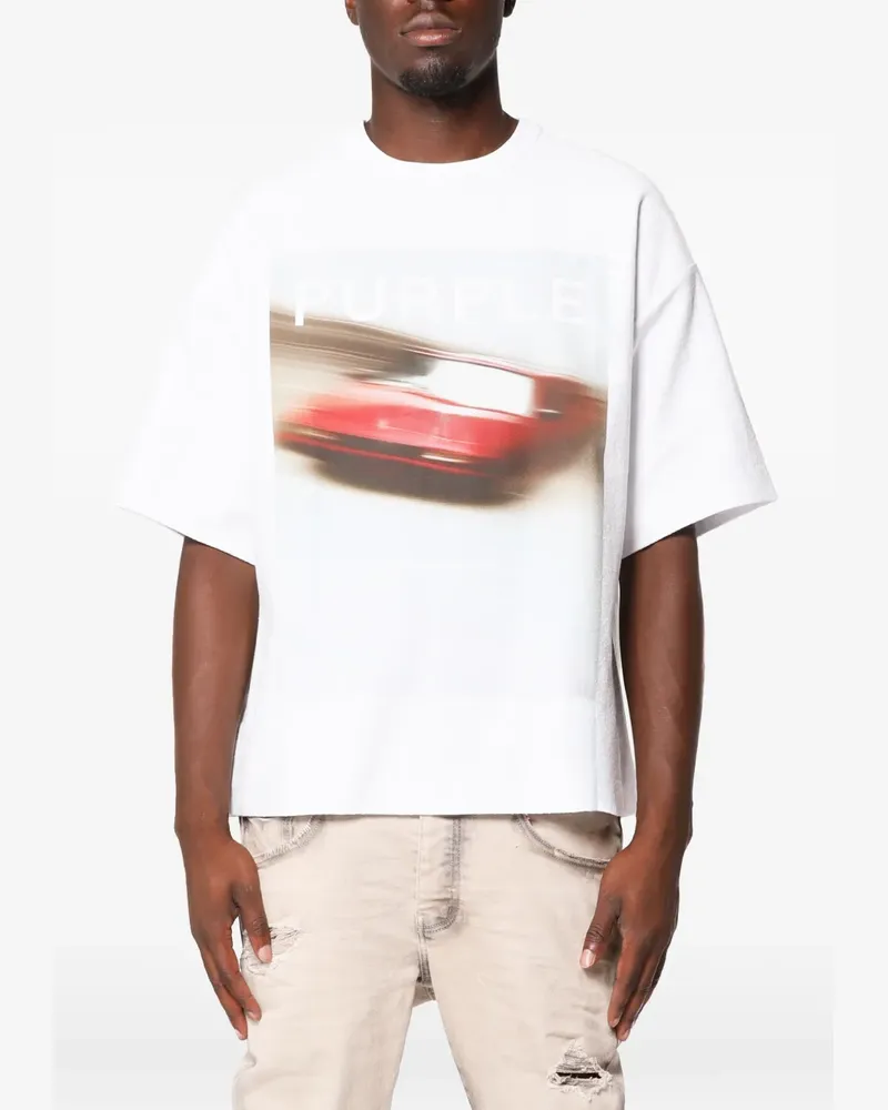 PURPLE BRAND graphic-print crew-neck T-shirt - Weiß Weiß