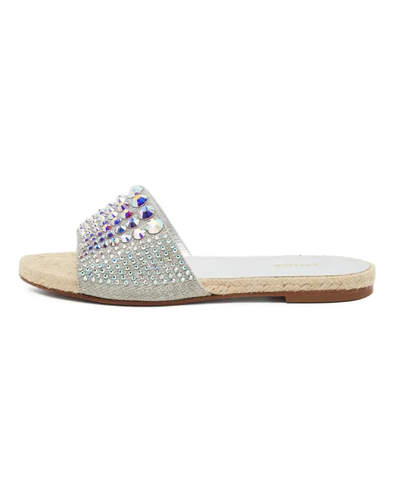Le Silla Gilda Pantoletten mit Kristallen - Silber Silber