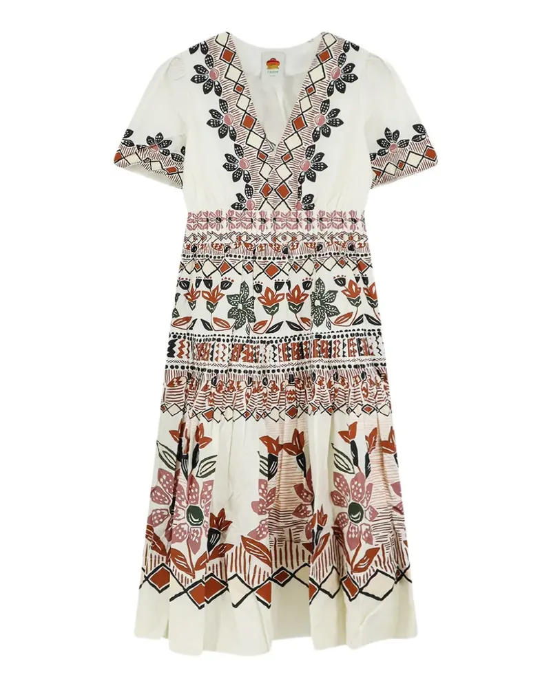 FARM Rio Maxikleid mit Rustic Flowers-Print - Nude Nude