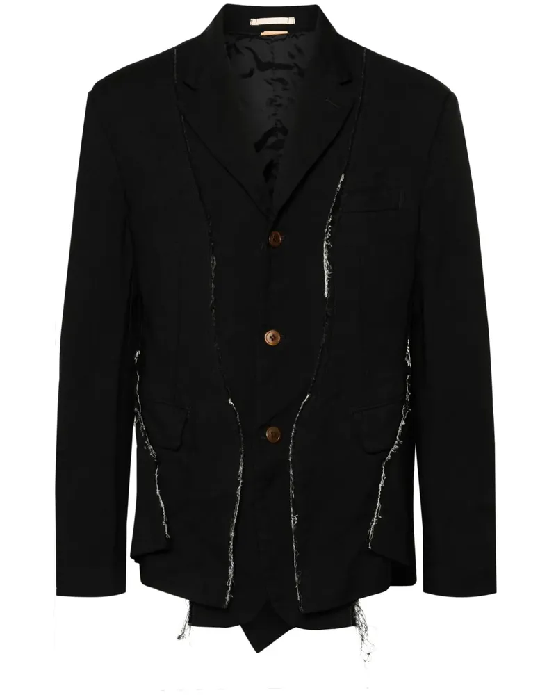 Comme des Garçons Einreihiges Sakko mit fallendem Revers - Schwarz Schwarz