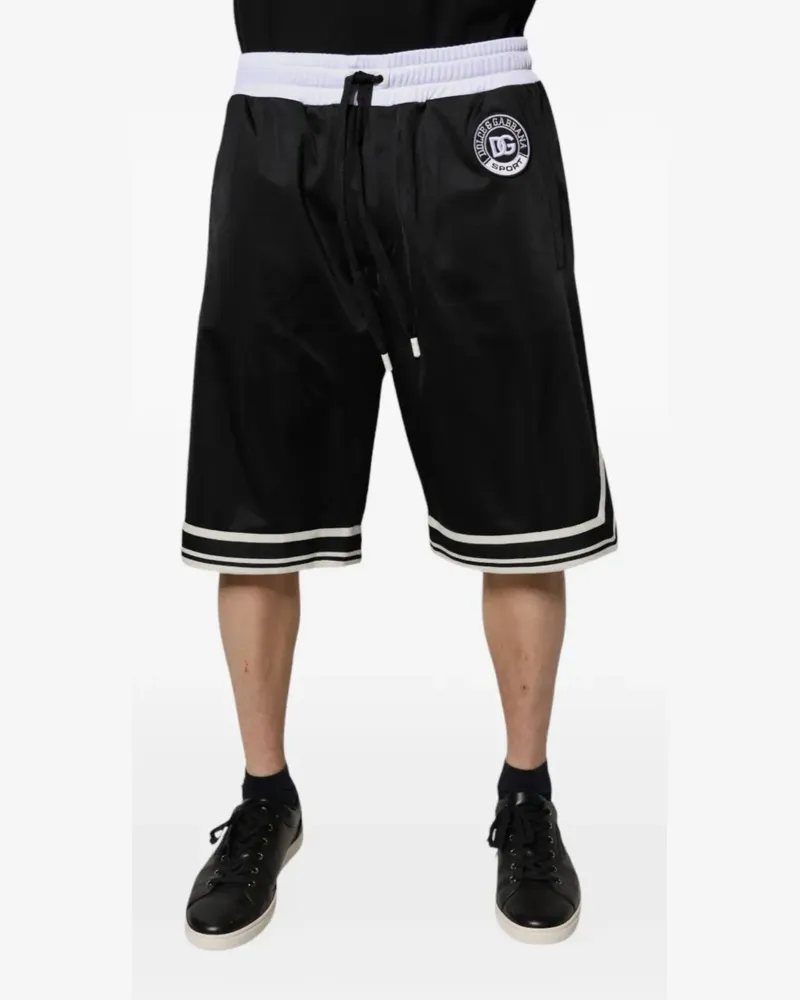 Dolce & Gabbana DG Sport Shorts mit gestreiftem Saum - Schwarz Schwarz