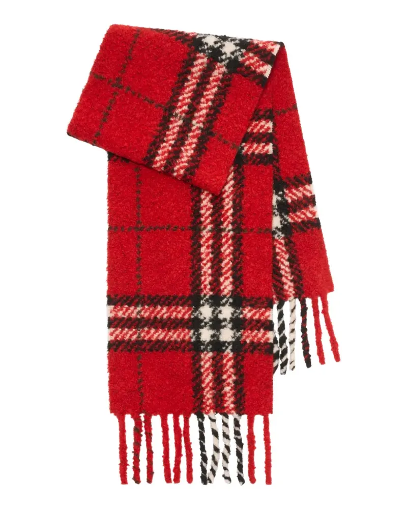 Burberry Check alpaca wool-blend bouclé scarf - Rot Rot