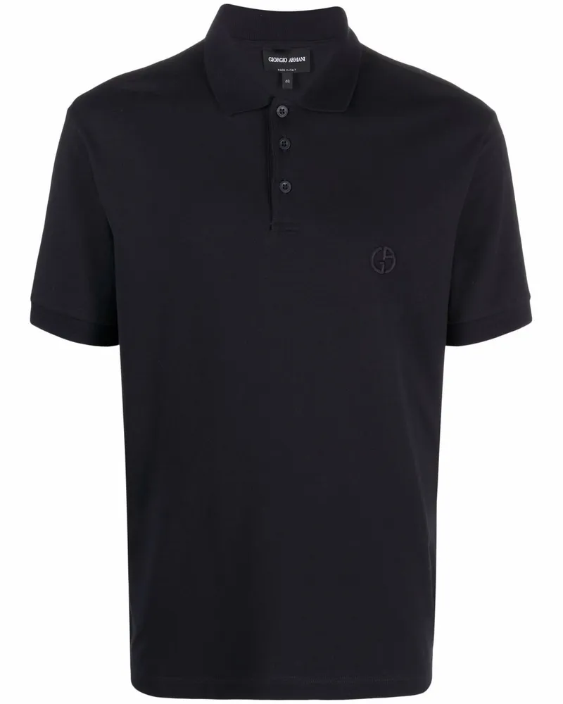 Giorgio Armani Poloshirt mit Logo-Stickerei - Blau Blau