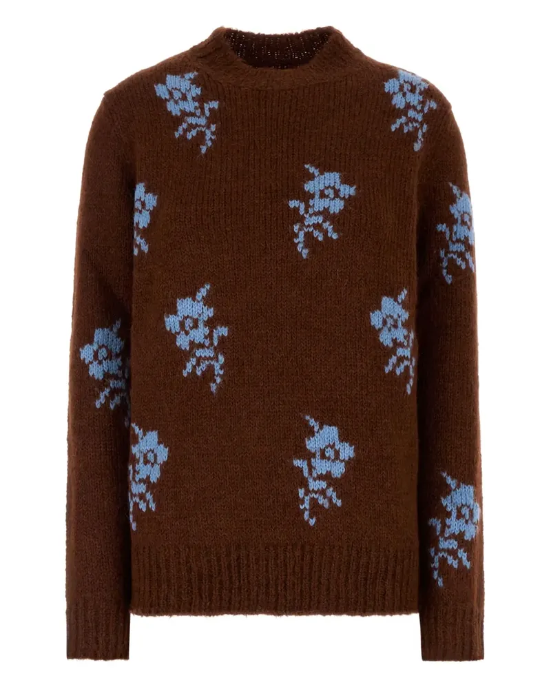 Jil Sander Pullover aus Blumenjacquard - Rot Rot