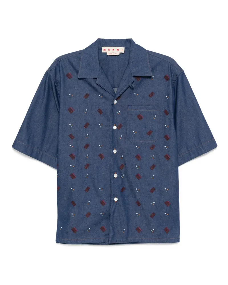 Marni Hemd mit Stickerei - Blau Blau