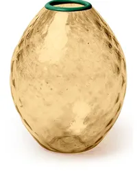 La DoubleJ Big Egg Glasvase mit Kontrastrand Gold