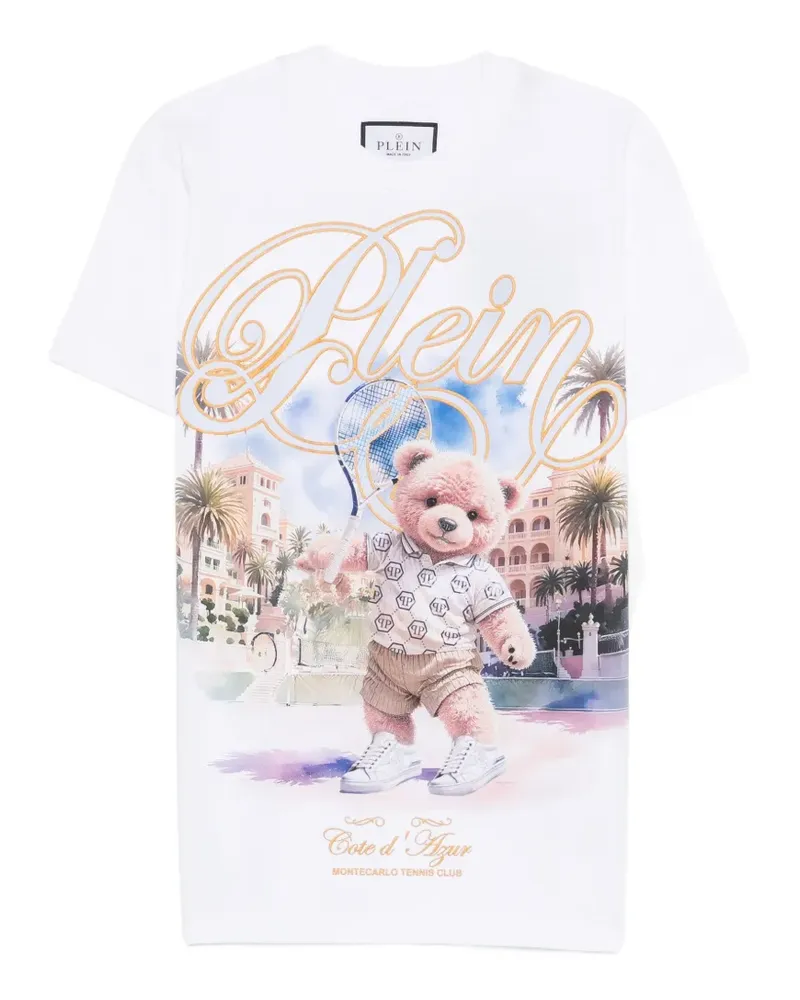 Philipp Plein T-Shirt mit Teddy-Print - Weiß Weiß