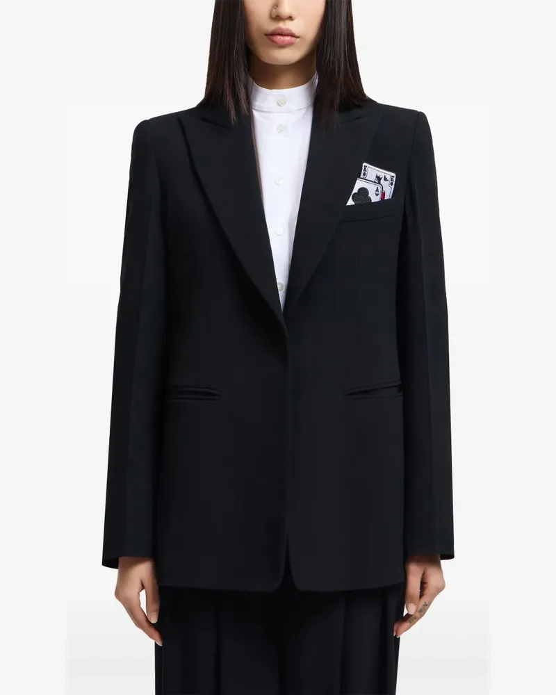 Emporio Armani Sakko mit Spielkarten-Patch - Schwarz Schwarz
