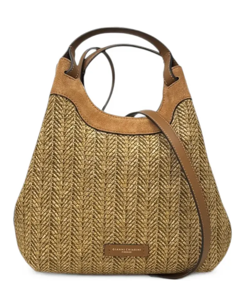Gianni Chiarini Mittelgroße Dua Tote Bag mit Webmuster - Nude Nude