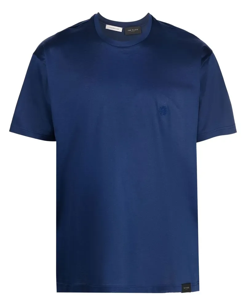 Low Brand x The Place Gallery T-Shirt mit Logo-Stickerei - Blau Blau