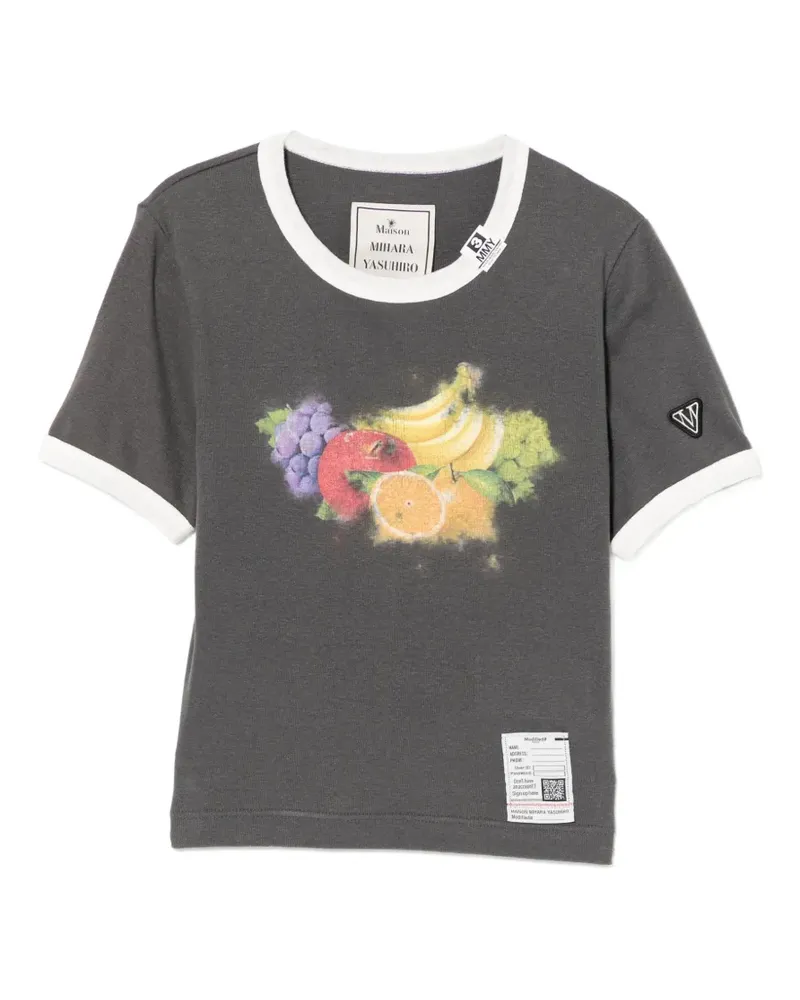 MIHARAYASUHIRO T-Shirt mit Früchte-Print - Grau Grau