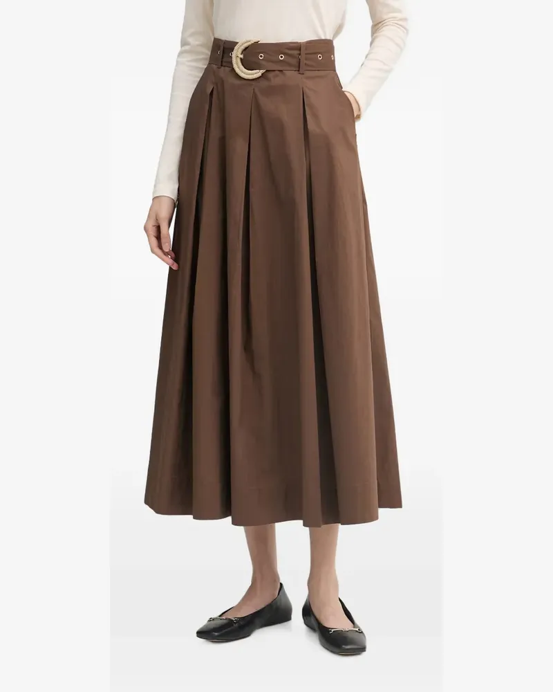 Gaudi belted pleated midi skirt - Braun Braun