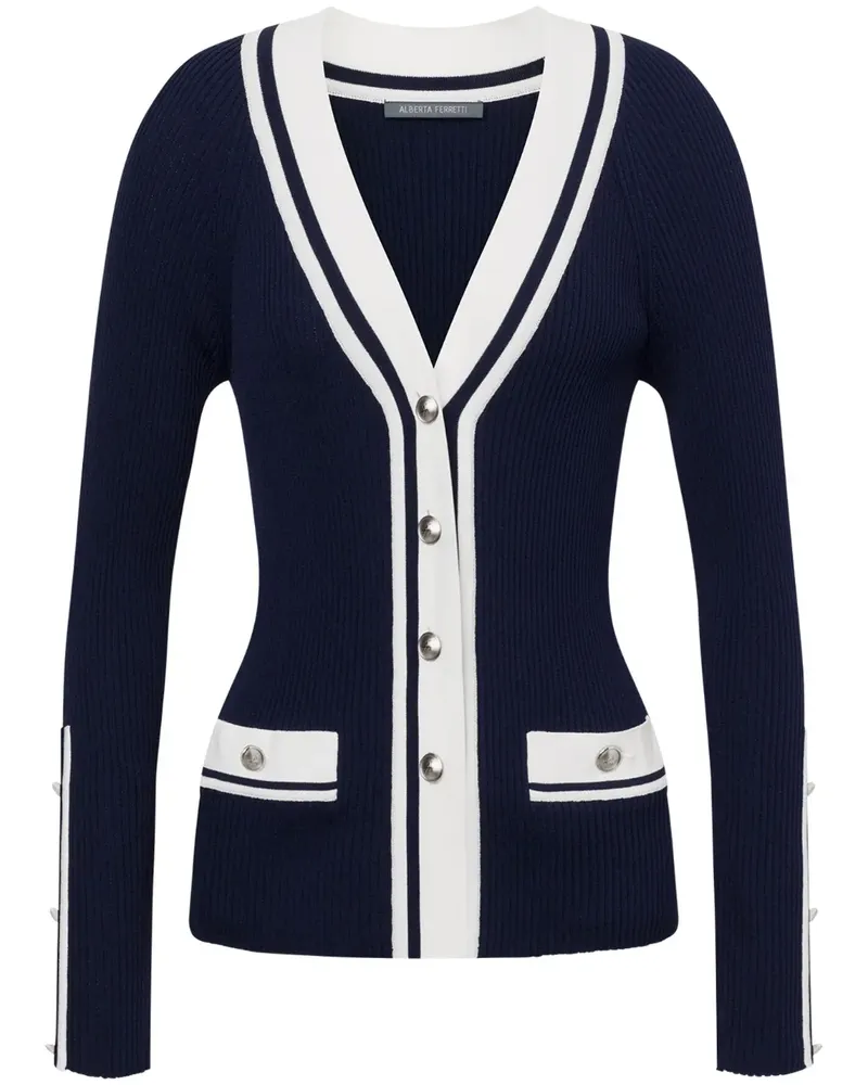 Alberta Ferretti Cardigan mit Kontrastdetails - Blau Blau