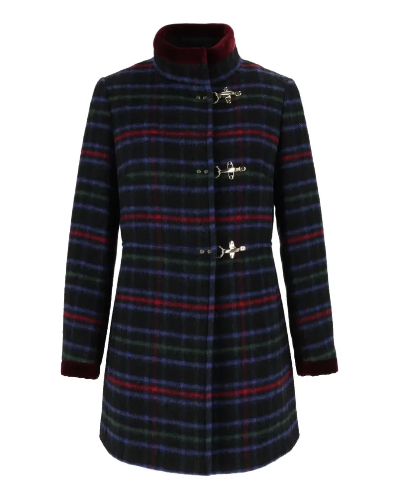 Fay Virginia checked coat - Schwarz Schwarz