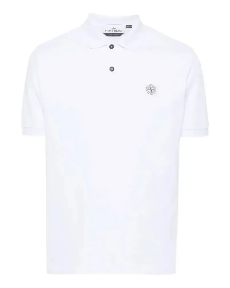 Stone Island Poloshirt mit Kompass-Applikation - Weiß Weiß