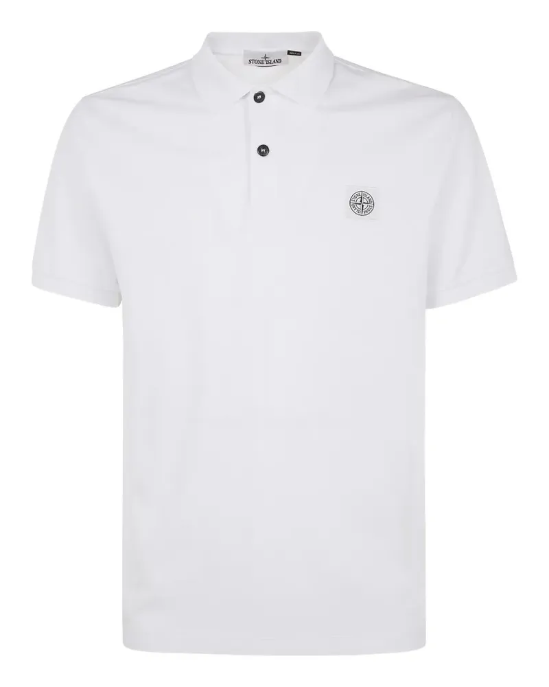 Stone Island Poloshirt mit Logo-Patch - Weiß Weiß