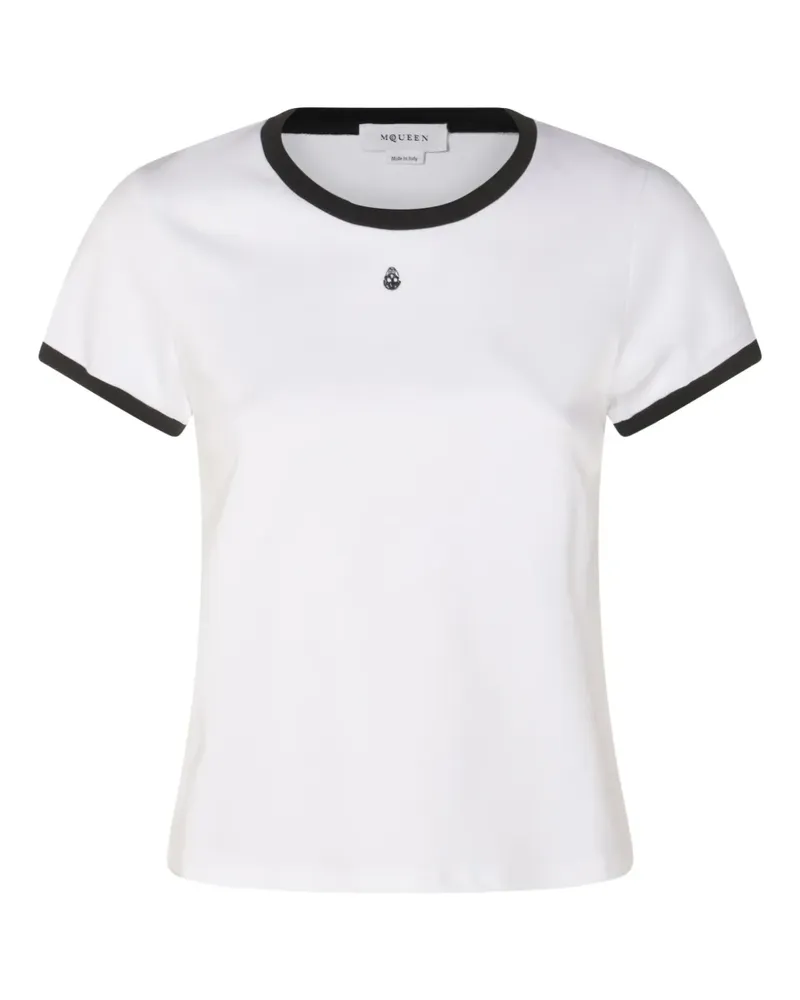 Alexander McQueen T-Shirt mit Kontrastbesatz - Weiß Weiß