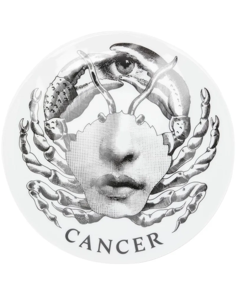 Fornasetti Tema e Variazioni n.351 Cancer Wandteller (26cm) - Weiß Weiß