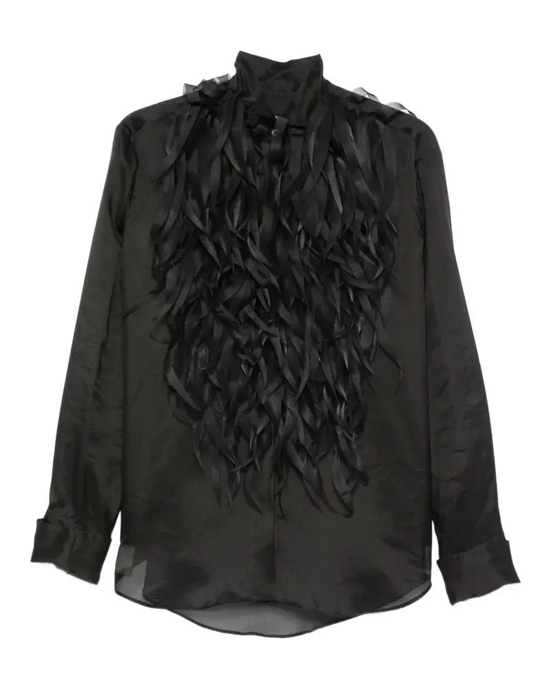 Viktor & Rolf Langärmeliges Hemd mit Federn - Schwarz Schwarz