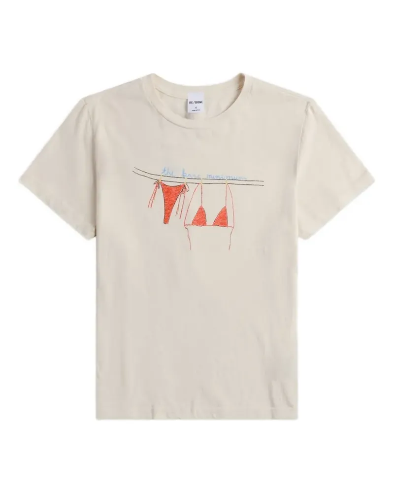 RE/DONE graphic-print T-shirt - Nude Nude