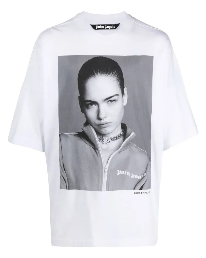 Palm Angels x Sims T-Shirt mit Foto-Print - Weiß Weiß