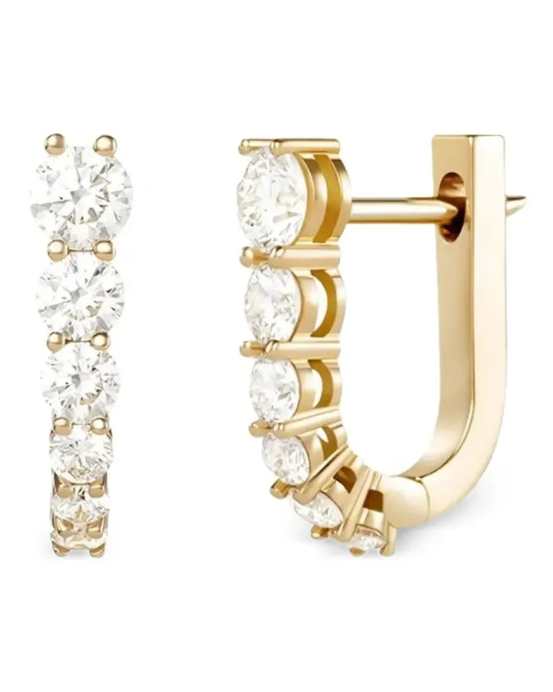 Melissa Kaye 18kt yellow gold Aria diamond hoop earrings Gold