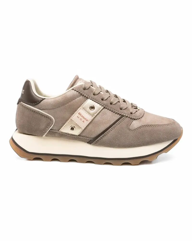 Blauer Mills 01 Sneakers mit Einsätzen - Braun Braun