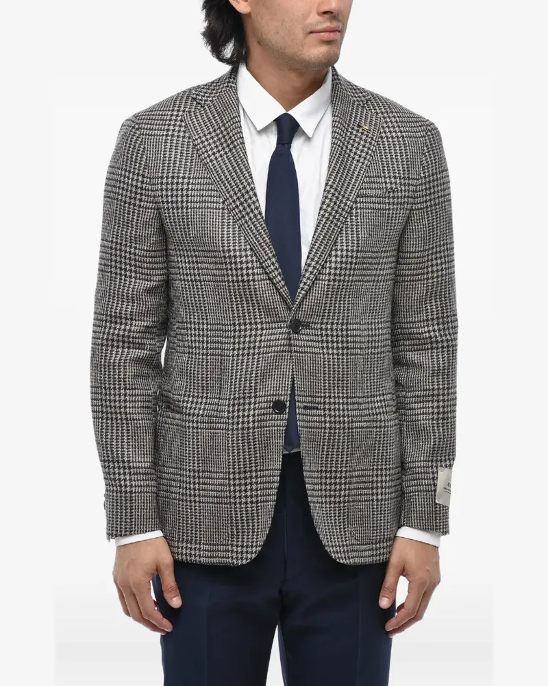 Corneliani pied-de-poule single-breasted blazer - Braun Braun