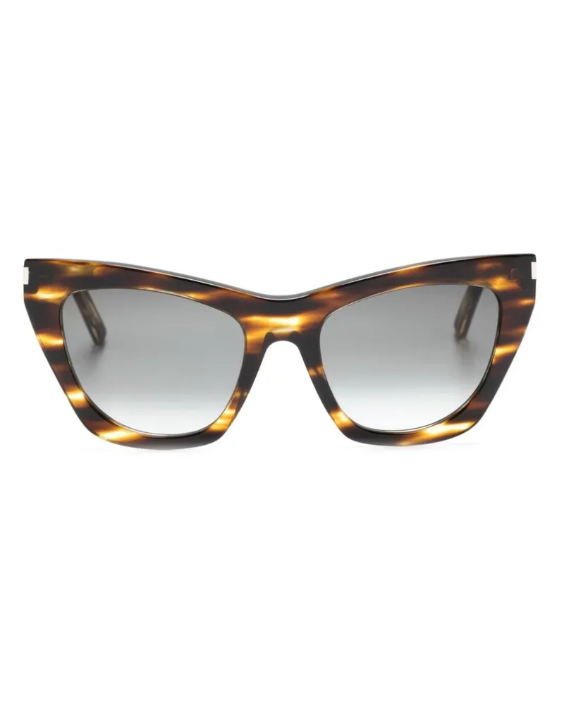 Saint Laurent Cat-Eye-Sonnenbrille mit Logo - Braun Braun
