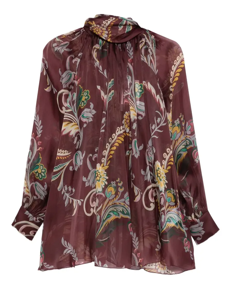 Etro Seidenbluse mit Paisley-Print - Rot Rot