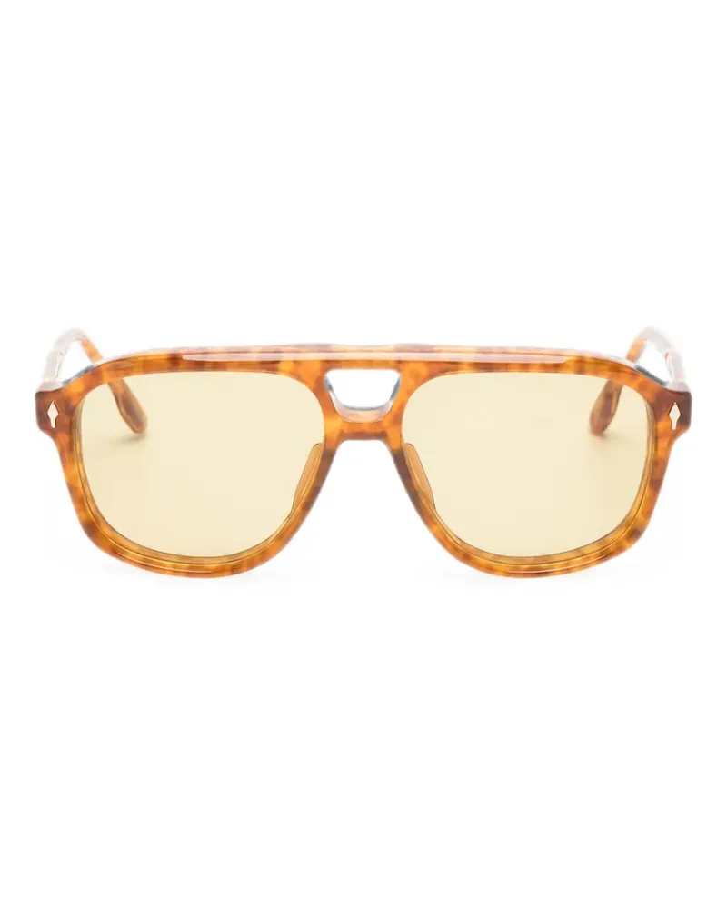 Jacques Marie Mage tortoiseshell-effect pilot sunglasses - Braun Braun