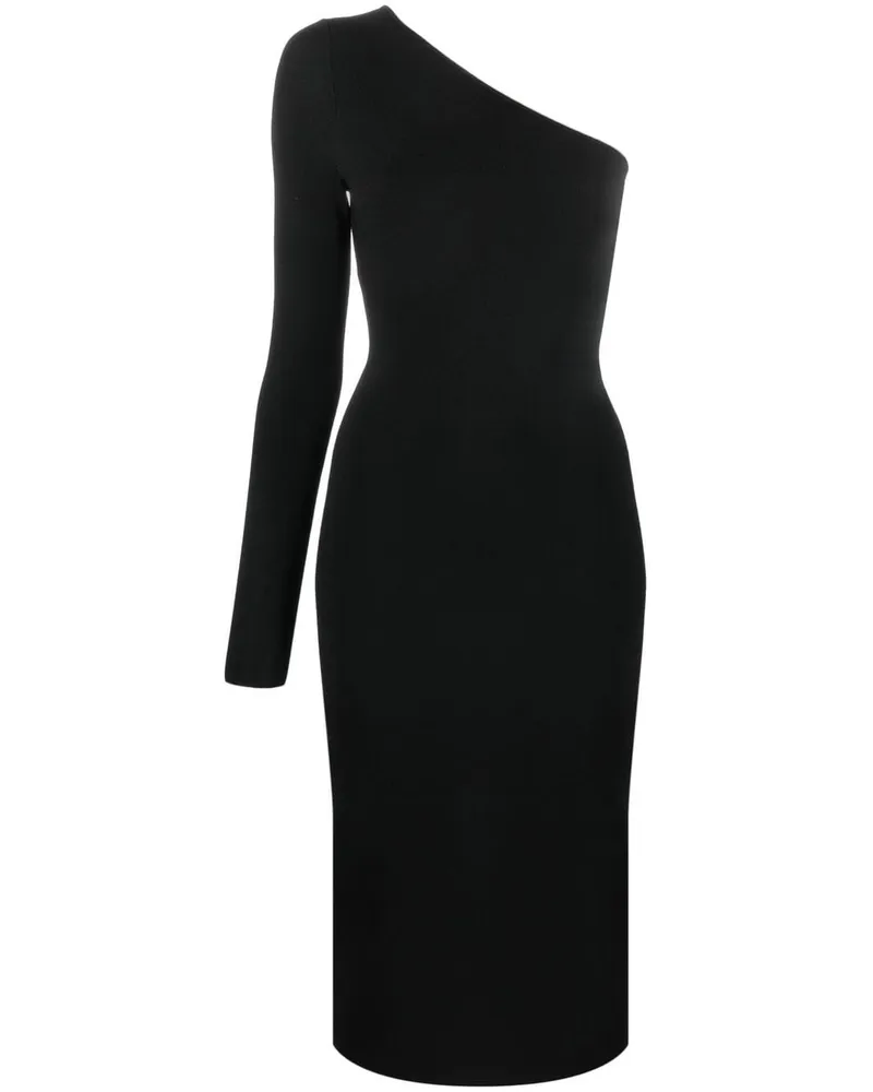 Victoria Beckham Einschultriges Midikleid - Schwarz Schwarz
