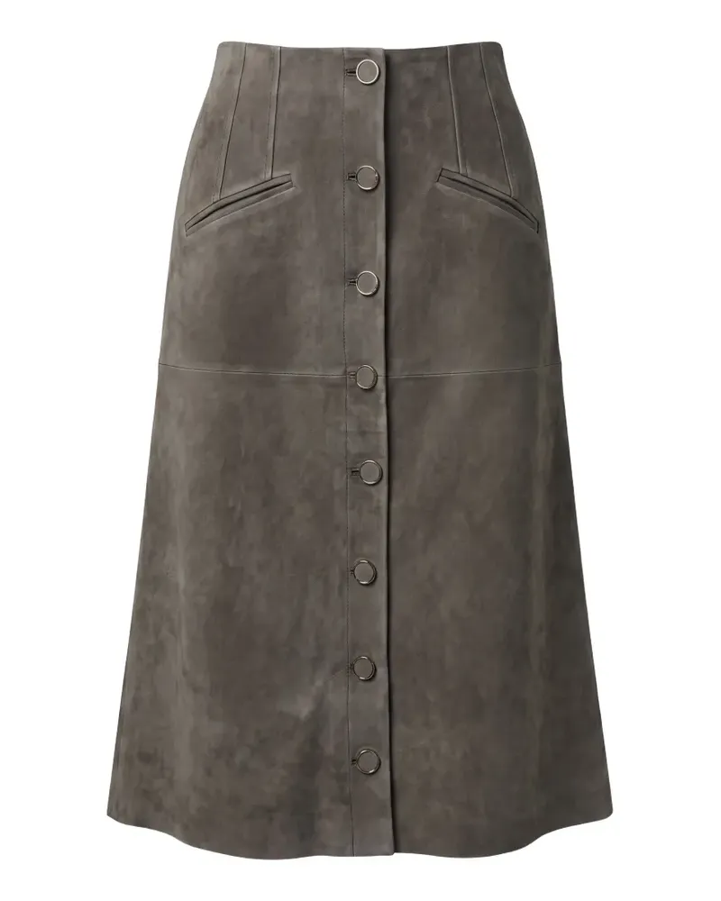 Veronica Beard Callisian suede midi skirt - Grau Grau