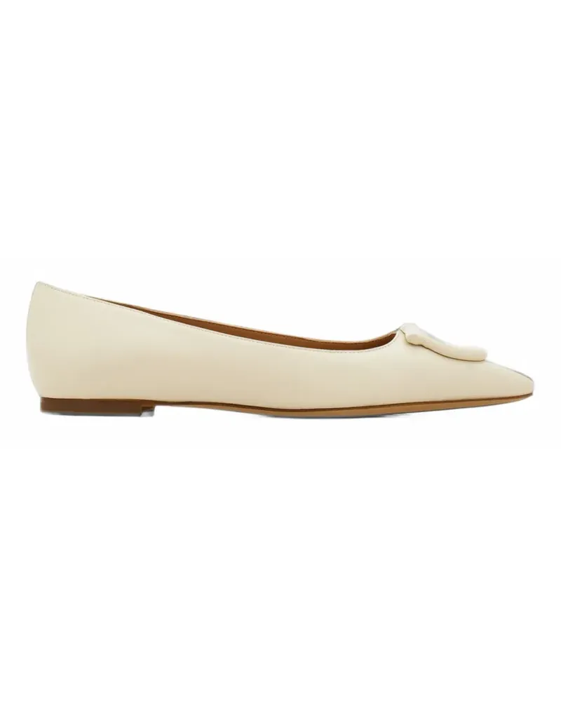 Ferragamo tonal maxi Gancini ballet flats - Nude Nude