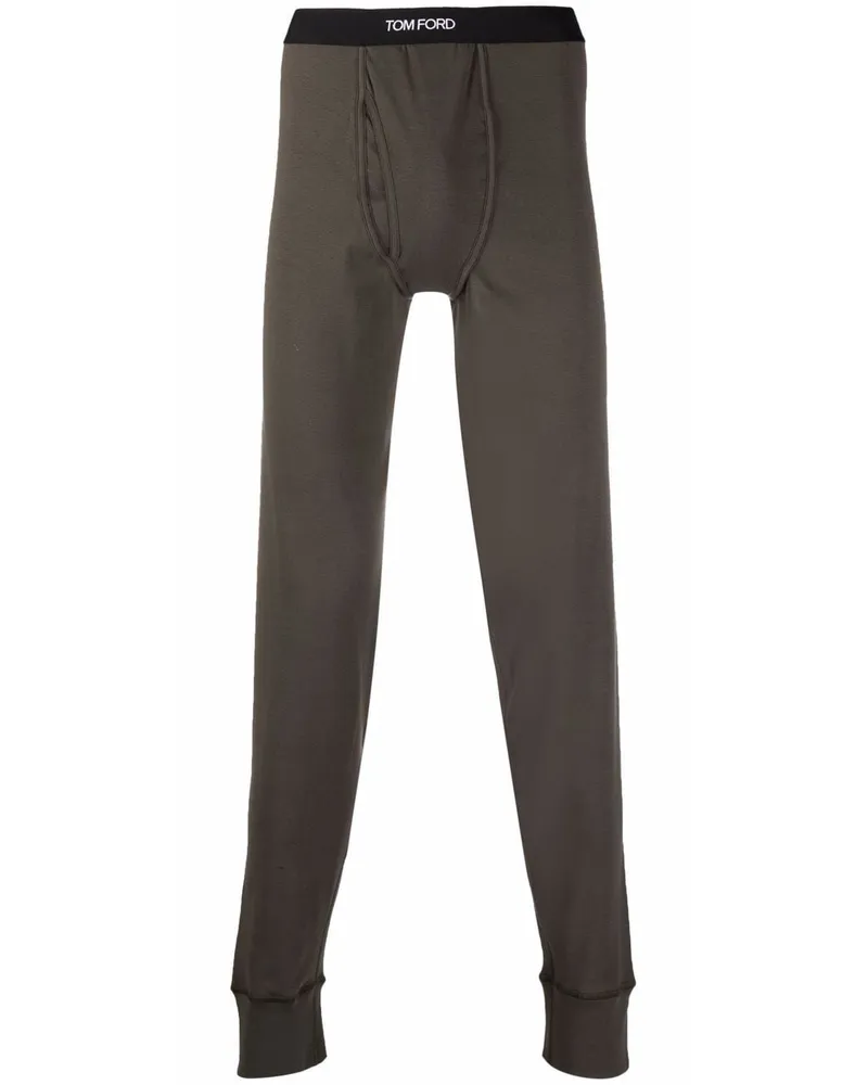 Tom Ford Lange Unterhose mit Logo-Bund - Grün Grün