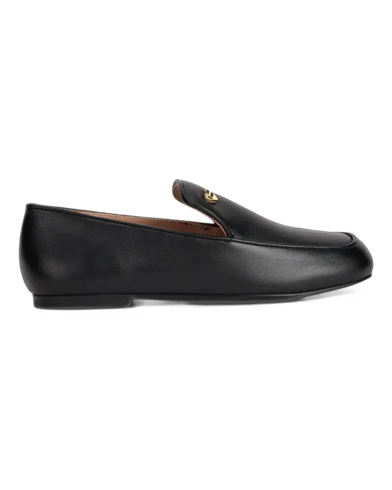 Moschino heart-motif leather loafers - Schwarz Schwarz