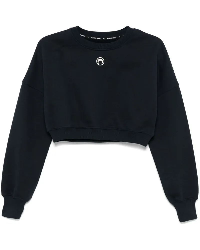 Marine Serre Cropped-Sweatshirt mit Moon-Logo - Blau Blau