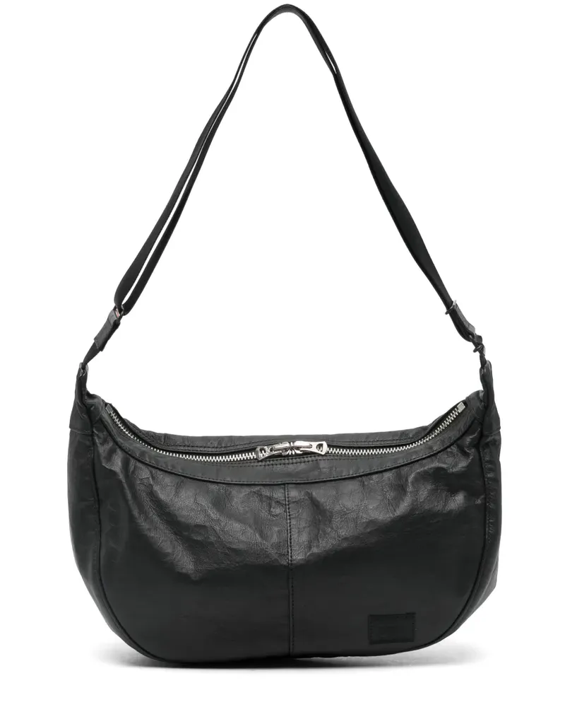 PORTER-YOSHIDA & CO zip leather shoulder bag - Schwarz Schwarz