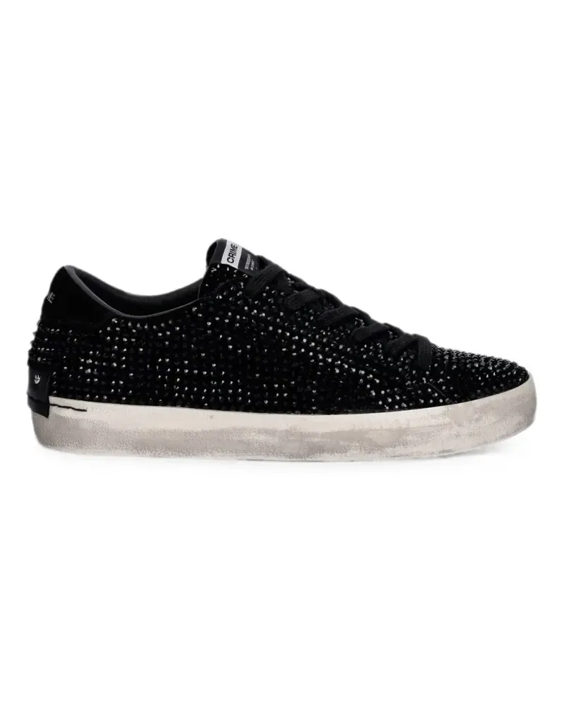 Crime Distressed crystal-embellished sneakers - Schwarz Schwarz