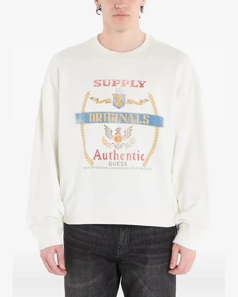 Guess graphic-print long-sleeve sweater - Weiß Weiß