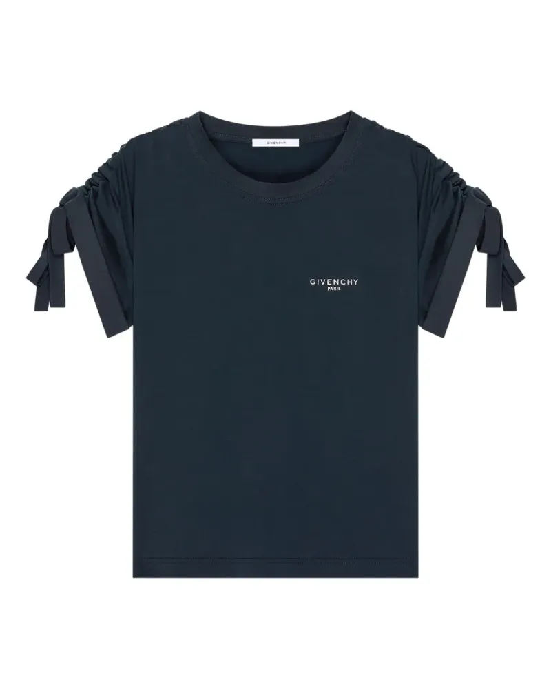 Givenchy T-Shirt mit gerafften Ärmeln - Blau Blau