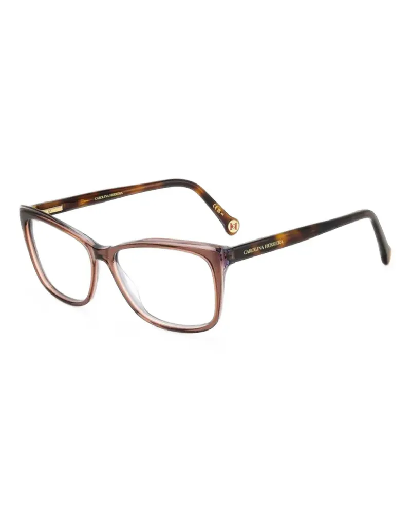 Carolina Herrera New York tortoiseshell-effect cat-eye glasses - Braun Braun