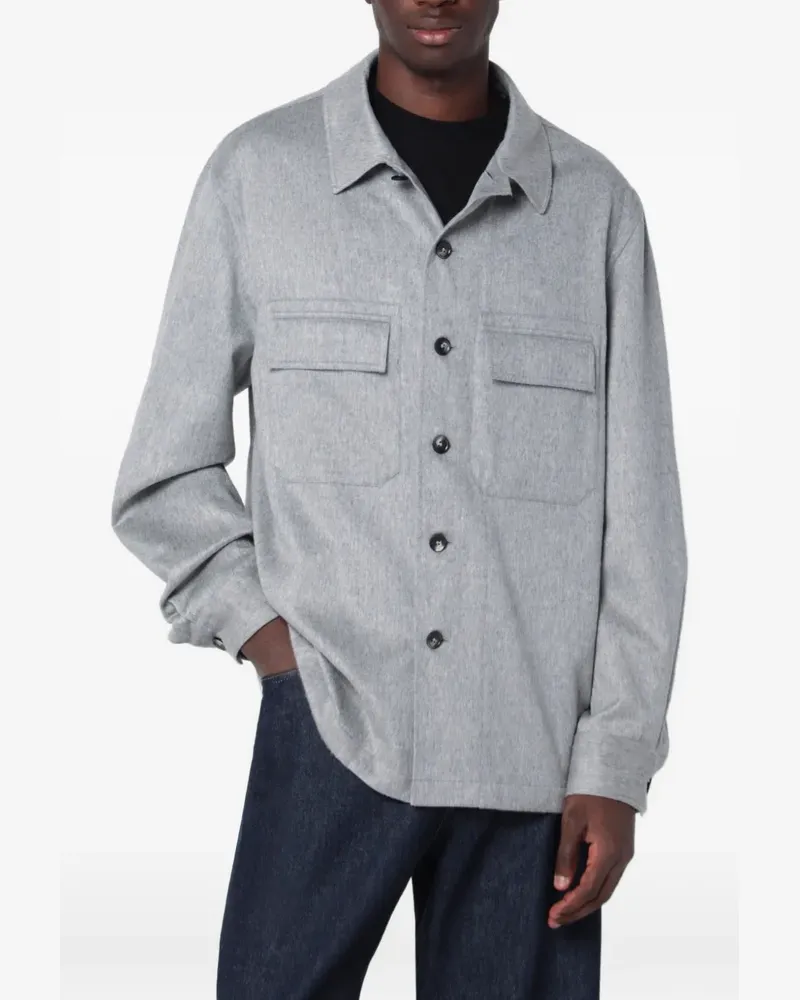 Ermenegildo Zegna Beaver Hemdjacke aus Kaschmir - Grau Grau