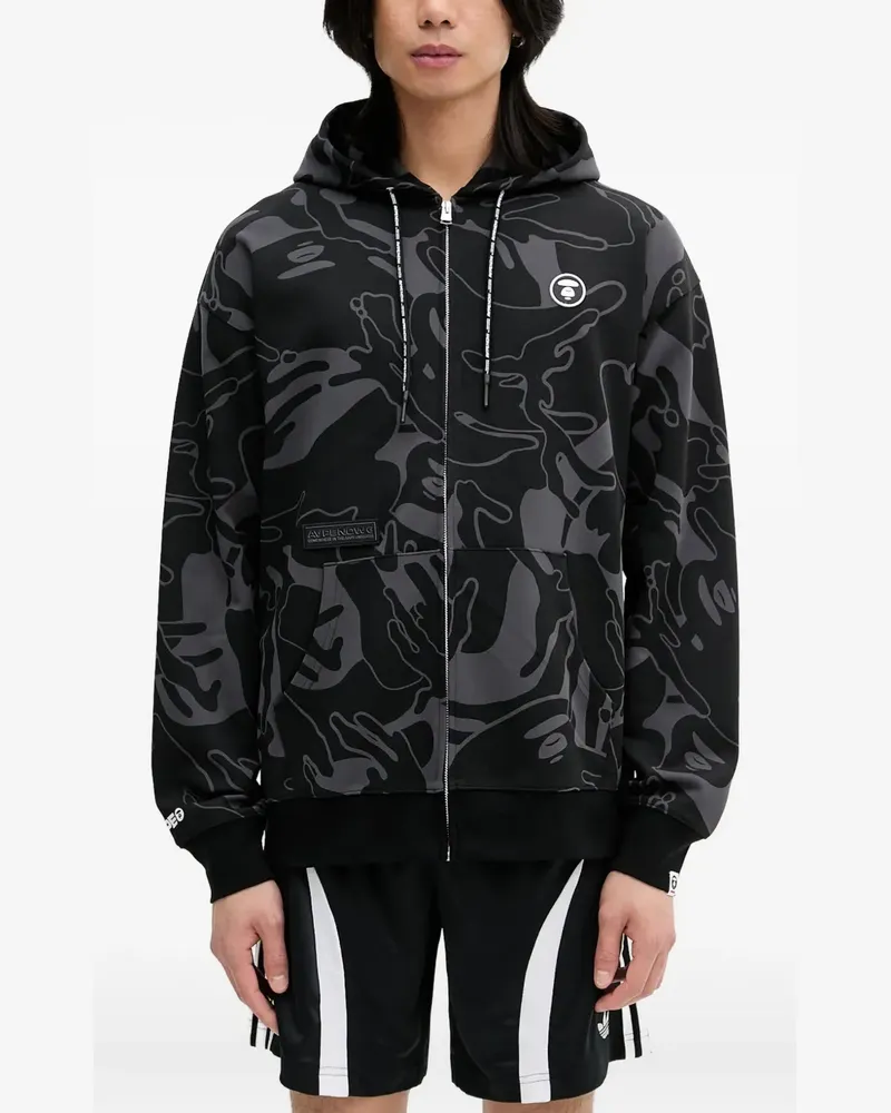 BAPE Kapuzenjacke mit Hand-Print - Schwarz Schwarz