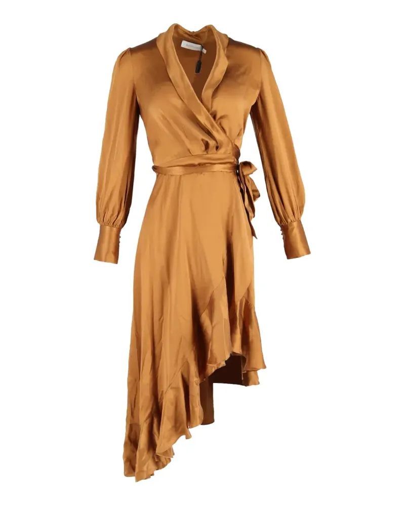 Zimmermann Asymmetrisches Midikleid mit Volants - Braun Braun