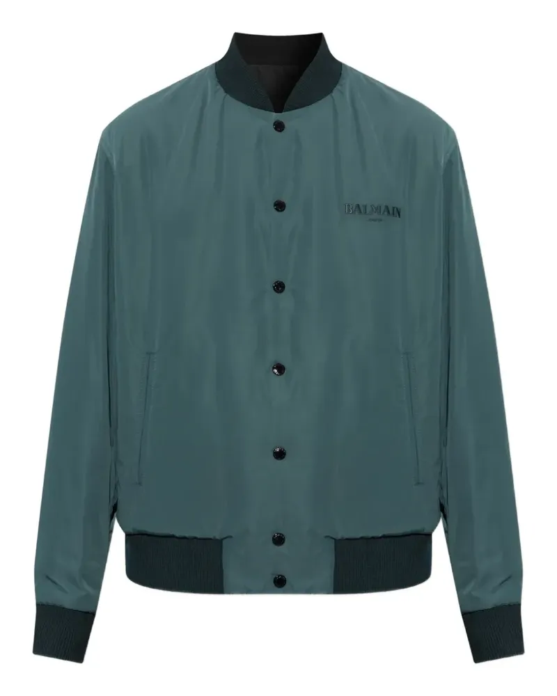 Balmain Wendbare Bomberjacke mit Logo - Grün Grün