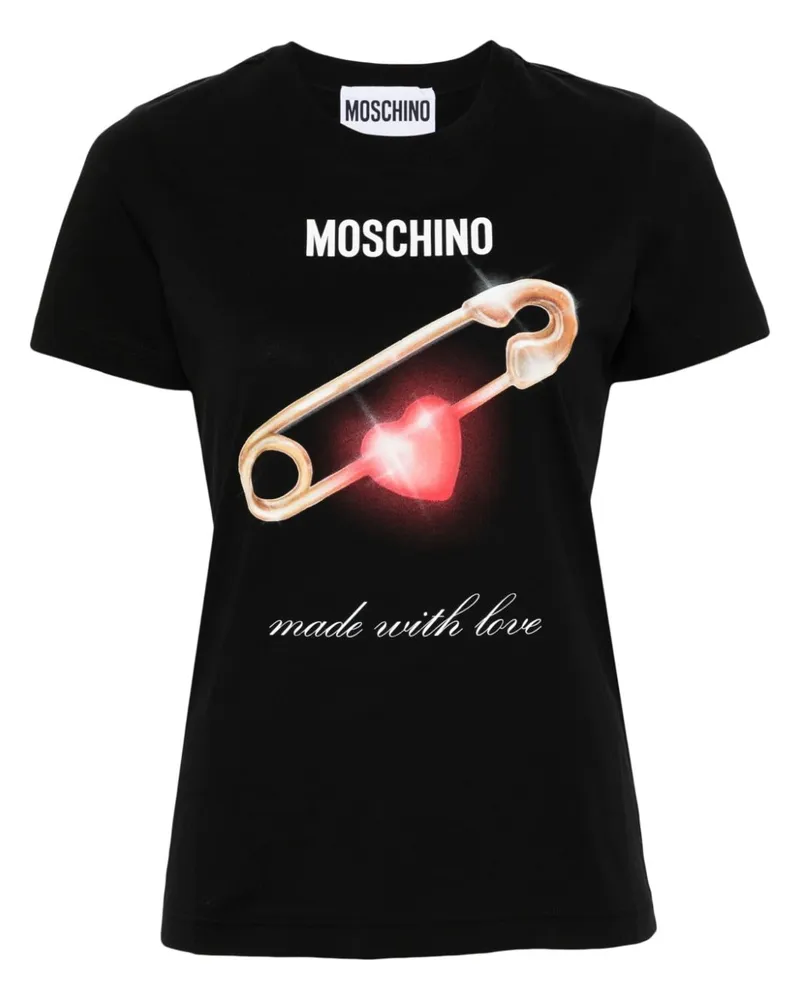 Moschino T-Shirt mit grafischem Print Schwarz