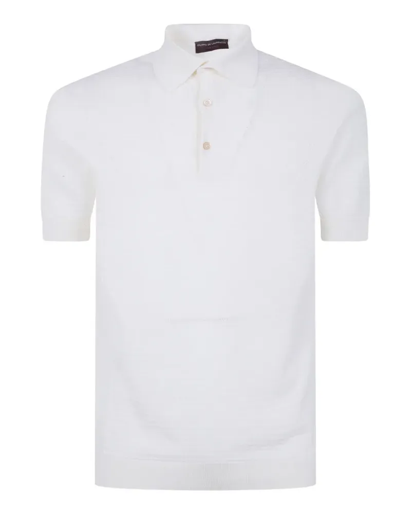 Filippo de Laurentiis textured polo shirt - Weiß Weiß