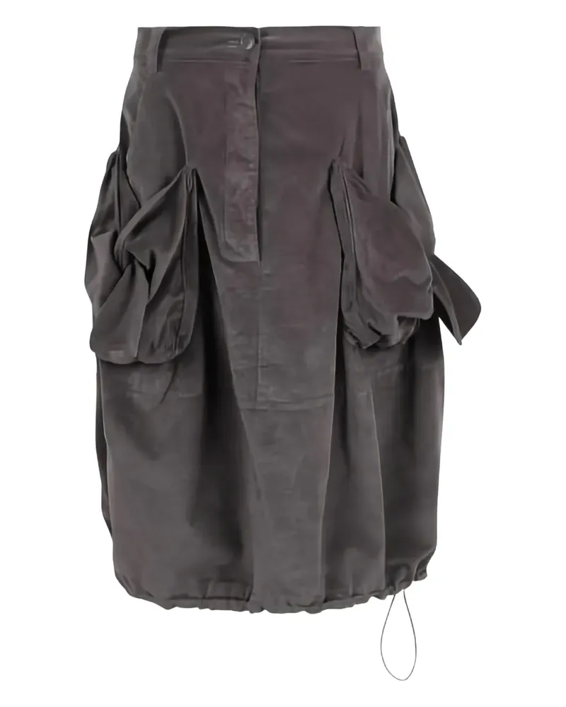 Studiorundholz Geraffter Rock mit Taschen - Grau Grau