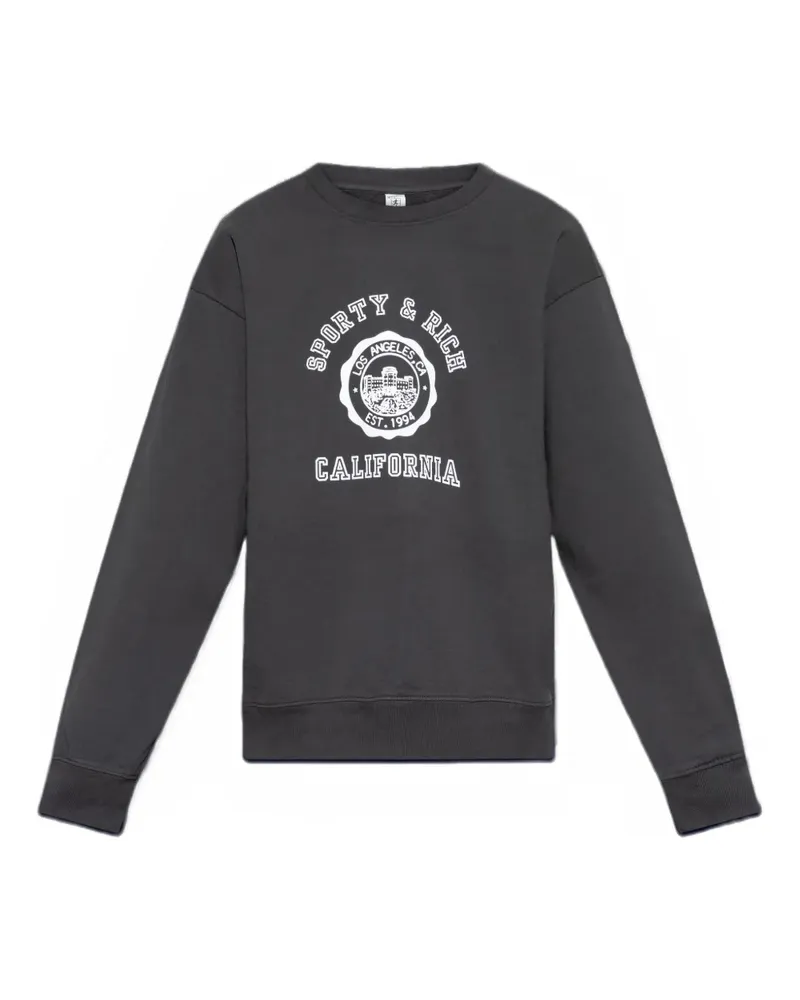 SPORTY & RICH Oberteil mit grafischem Print - Schwarz Schwarz